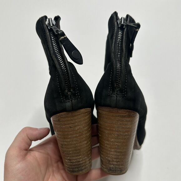$500 Rag & Bone Classic Newbury Bootie Black Suede Leather 37 Sz 6.5/7 CELEBS!! - Picture 12 of 16